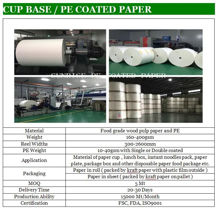 China Food Package PE Coated Paper in Roll